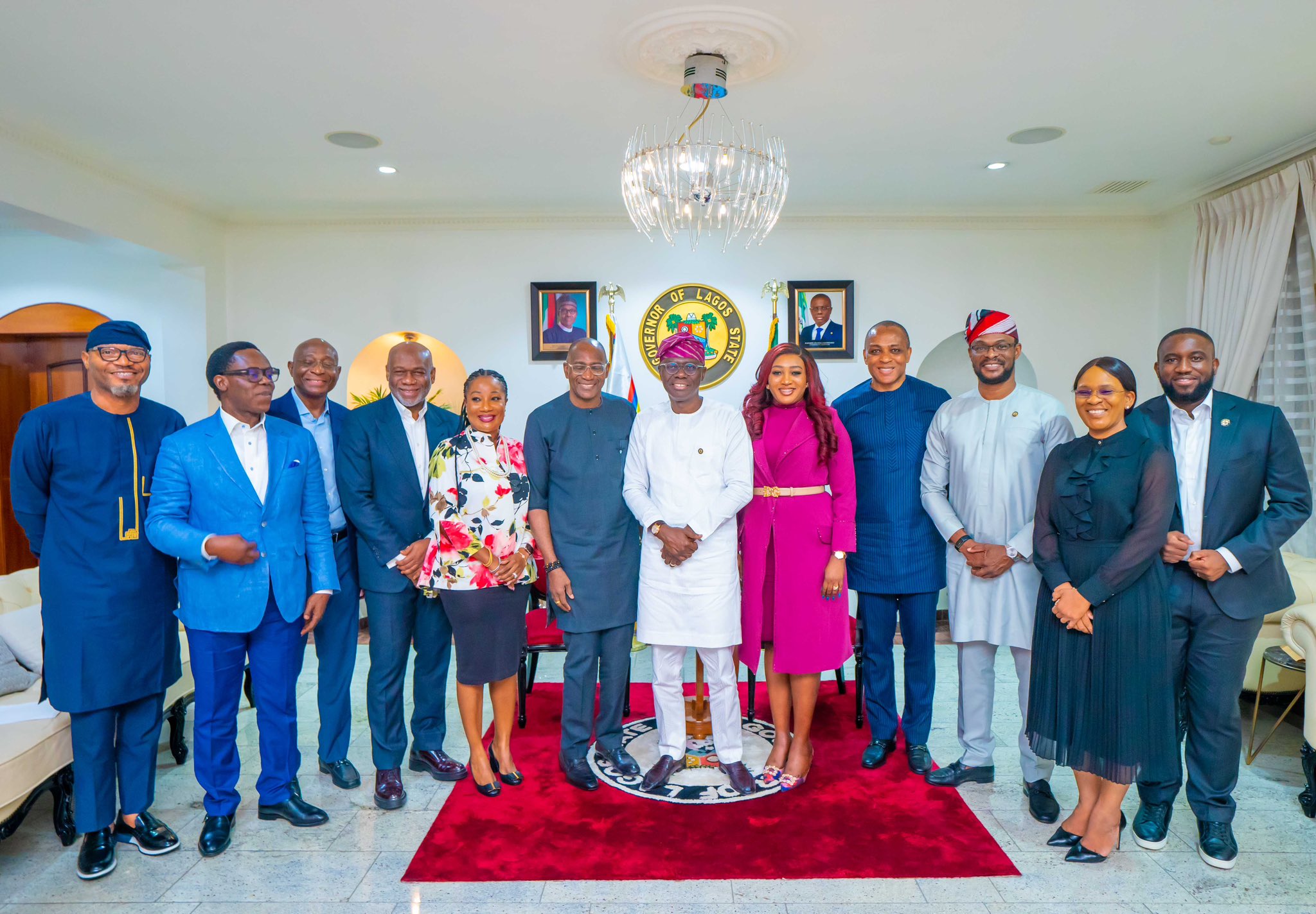 Gov. Babajide Sanwo-Olu receives the board of Eko Electricity Distribution Company today at the Lagos House, Marina.