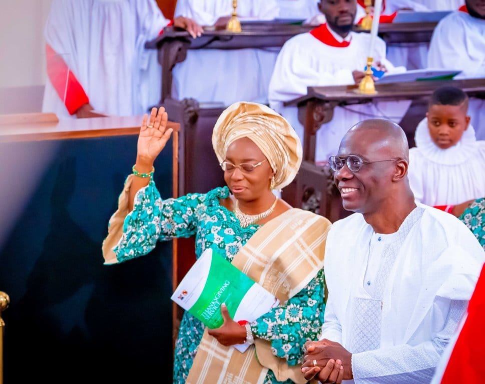 GOV SANWO-OLU AT SECOND TERM INAUGURATION THANKSGIVING SERVICE AT THE CATHEDRAL CHURCH OF CHRIST, MARINA