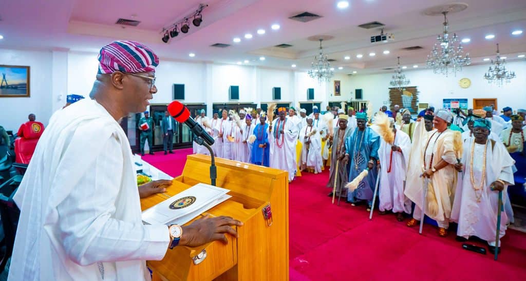 GOV SANWO-OLU INAUGURATES NEWLY APPROVED LAGOS STATE COUNCIL OF OBAS