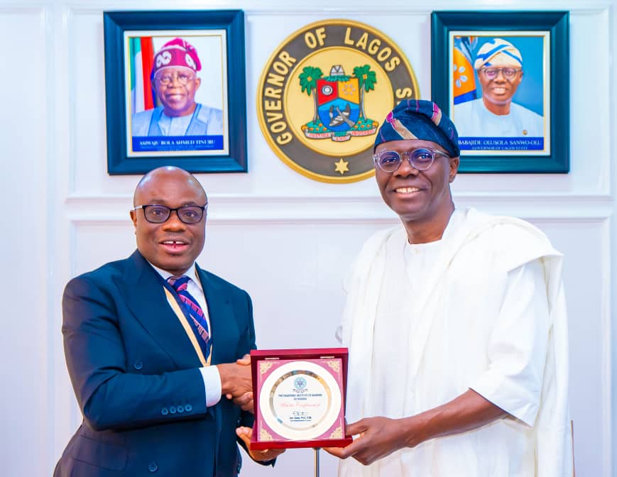 GOVERNOR SANWO-OLU RECEIVES GOVERNING COUNCIL OF CIBN LED BY ITS PRESIDENT/CHAIRMAN OF COUNCIL, DR KENNETH OPARA AT LAGOS HOUSE, ALAUSA, IKEJA