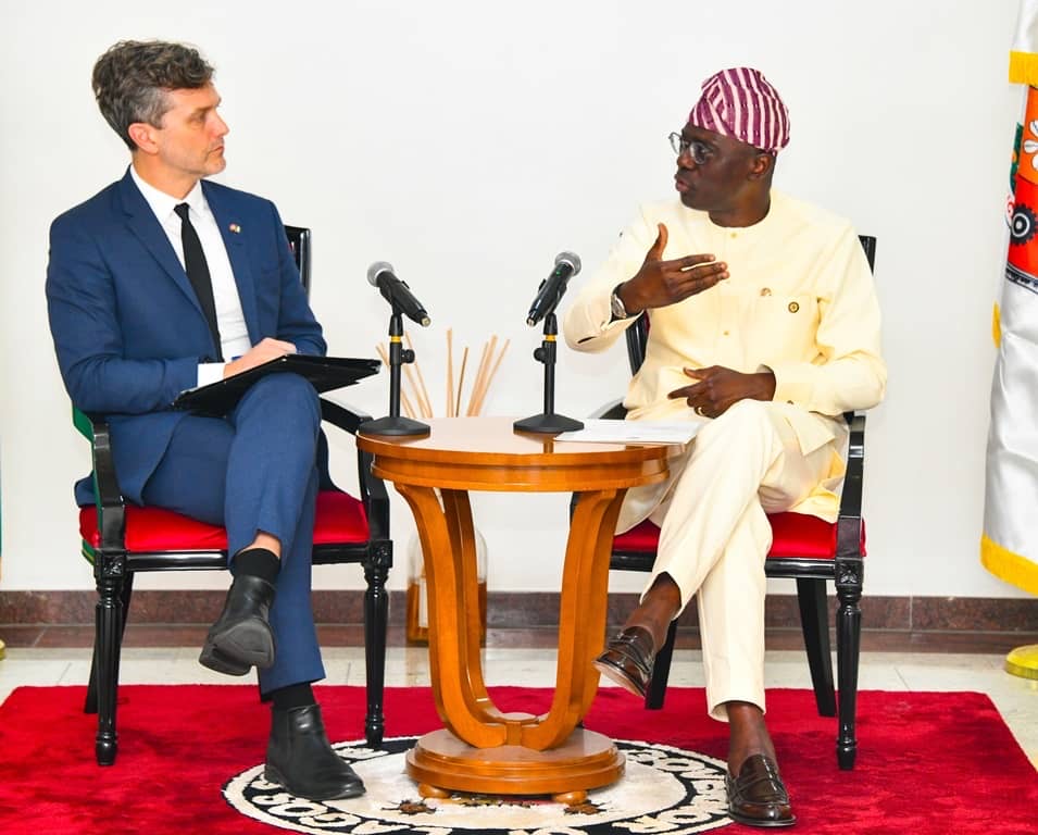 GOV. SANWO-OLU RECEIVES DENMARK AMBASSADOR TO NIGERIA, H.E SUNE KROGSTRUP AT LAGOS HOUSE, MARINA